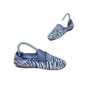 Rothy’s The Loafer Slip On Shoes Flats Zebra Animal Print Black White‎ Womens 5